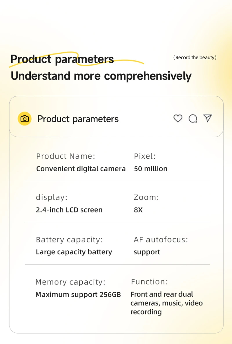 4K Digital Camera 5000W Pixel Retro CCD Portable Card Camera Entry-level Camera Dual Camera Flash 50 Million Pixels Auto Focus