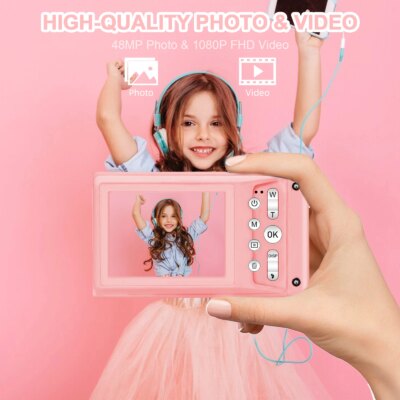 HD 1080P 2.4 inch digital Camera Rechargeable Cameras with 16x Zoom Compact Camera 48MP Cameras for kids Beginner Camera - Image 2