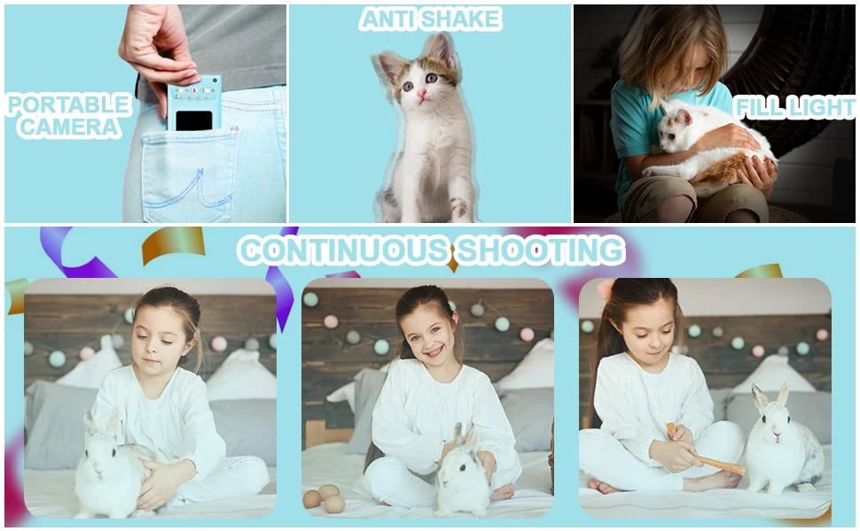 HD 1080P 2.4 inch digital Camera Rechargeable Cameras with 16x Zoom Compact Camera 48MP Cameras for kids Beginner Camera