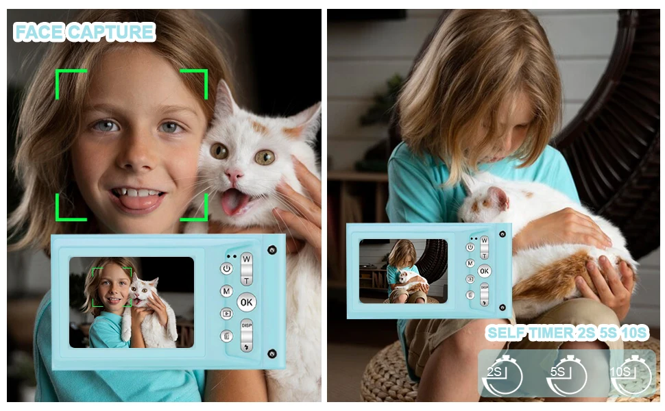 HD 1080P 2.4 inch digital Camera Rechargeable Cameras with 16x Zoom Compact Camera 48MP Cameras for kids Beginner Camera