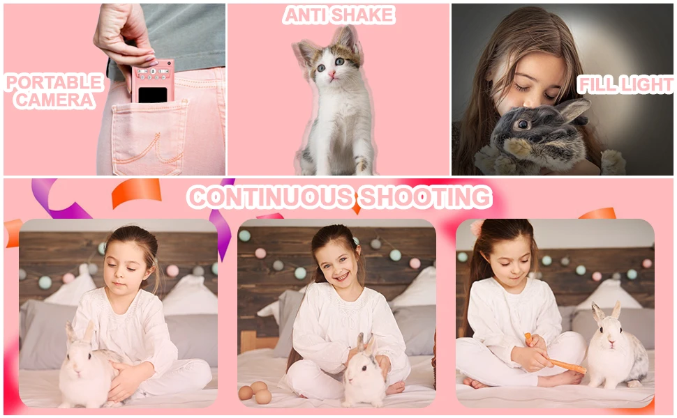 HD 1080P 2.4 inch digital Camera Rechargeable Cameras with 16x Zoom Compact Camera 48MP Cameras for kids Beginner Camera