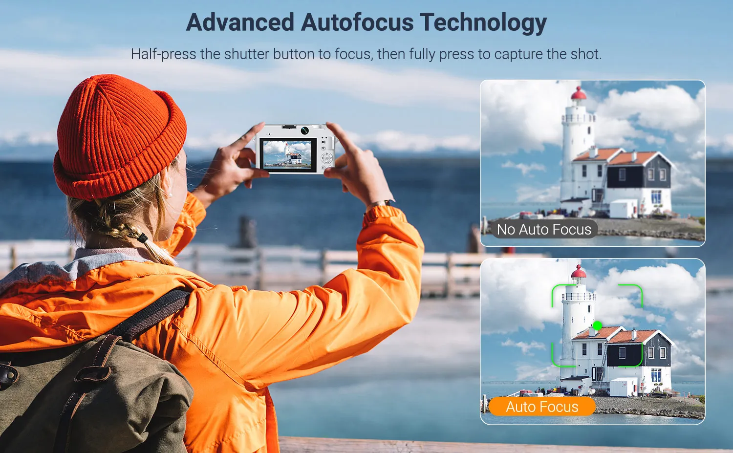 4K Digital Camera - 75MP Front & Rear with Autofocus & Anti-Shake, 3'' Selfie Vlogging Camera, Ultra Bright Flash, 18X Zoom