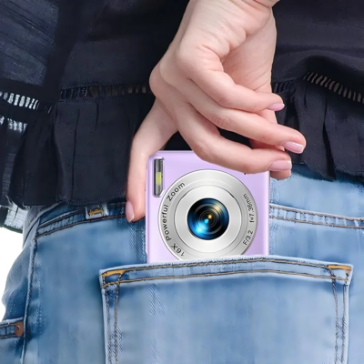 1080P Digital Camera with 32 GB Card Kids Compact Digital Camera 44 MP 16x Digital Zoom 2.4 Inch Screen Purple - Image 6