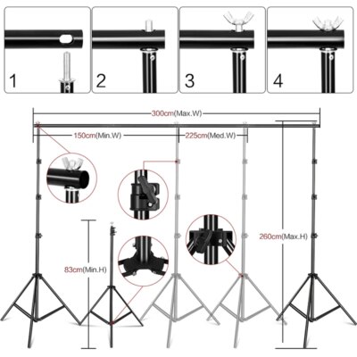 2.6X3M Photography Kit Photo Studio Softbox With Backdrops Tripod Non-Woven Fabric Suitable For Photos Home Photo Graphy - Image 6