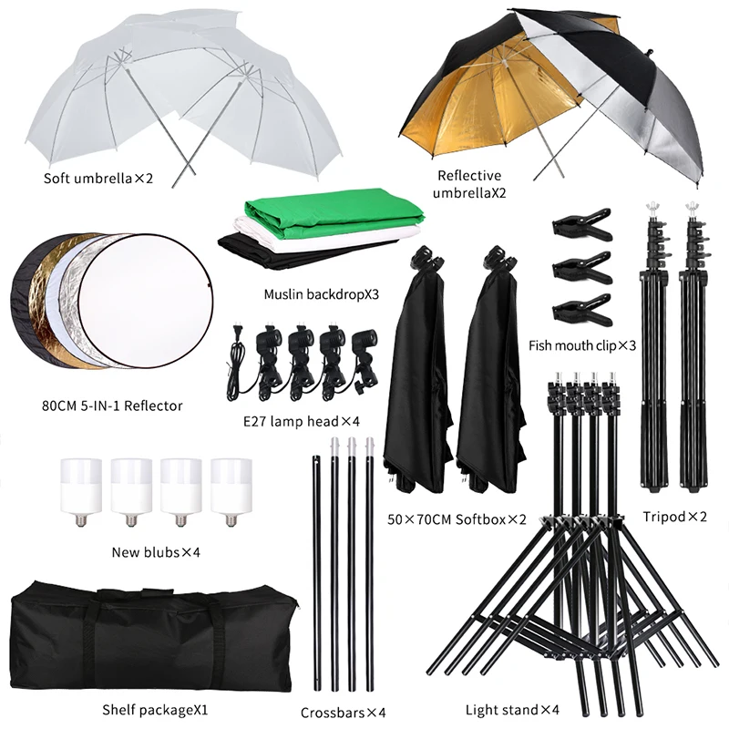 2.6X3M Photography Kit Photo Studio Softbox With Backdrops Tripod Non-Woven Fabric Suitable For Photos Home Photo Graphy 2.6X3M Photography Kit Photo Studio Softbox With Backdrops Tripod Non-Woven Fabric Suitable For Photos Home Photo Graphy