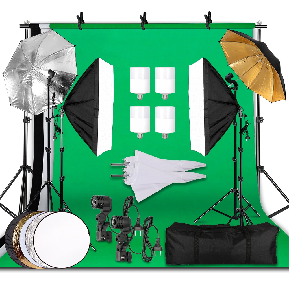 2.6X3M Photography Kit Photo Studio Softbox With Backdrops Tripod Non-Woven Fabric Suitable For Photos Home Photo Graphy 2.6X3M Photography Kit Photo Studio Softbox With Backdrops Tripod Non-Woven Fabric Suitable For Photos Home Photo Graphy