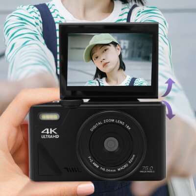 Digital Camera Smile Detection Mirrorless Camera 18X Digital Zoom Autofocus 5K 75MP HD 3 Inch Screen with USB Cable for Travel - Image 3
