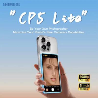 SHIMBOL CP5 Lite 5" Vlog Selfie Phone Monitor Screen 1080P FHD Phone Rear Camera Selfie Monitor for iPhone 16 15 Samsung Phone