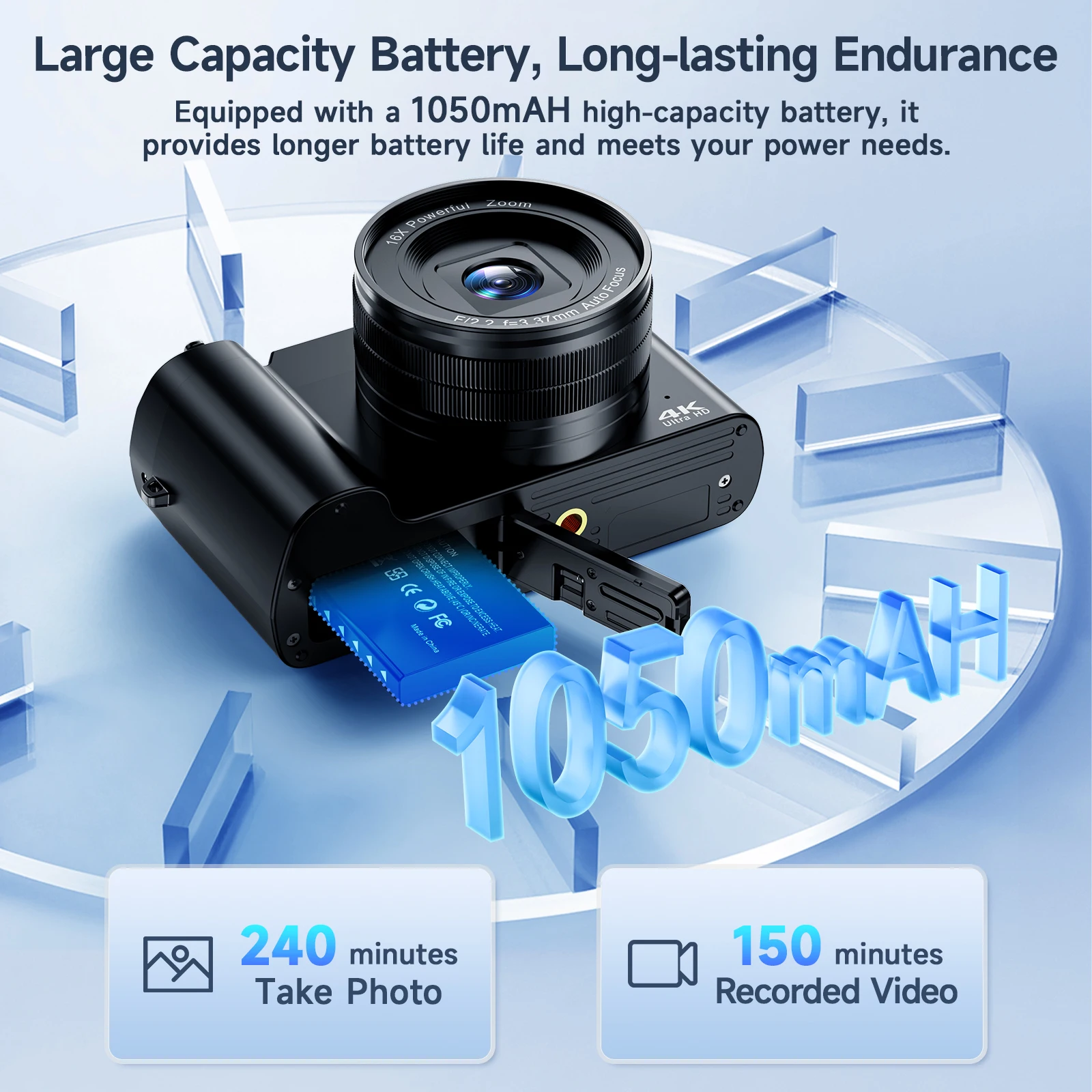 4K Digital Camera for Photography and Video Autofocus 48MP Vlogging Camera 3'' 180° Flip Screen with Flash for Christmas gift 4K Digital Camera for Photography and Video Autofocus 48MP Vlogging Camera 3'' 180° Flip Screen with Flash for Christmas gift