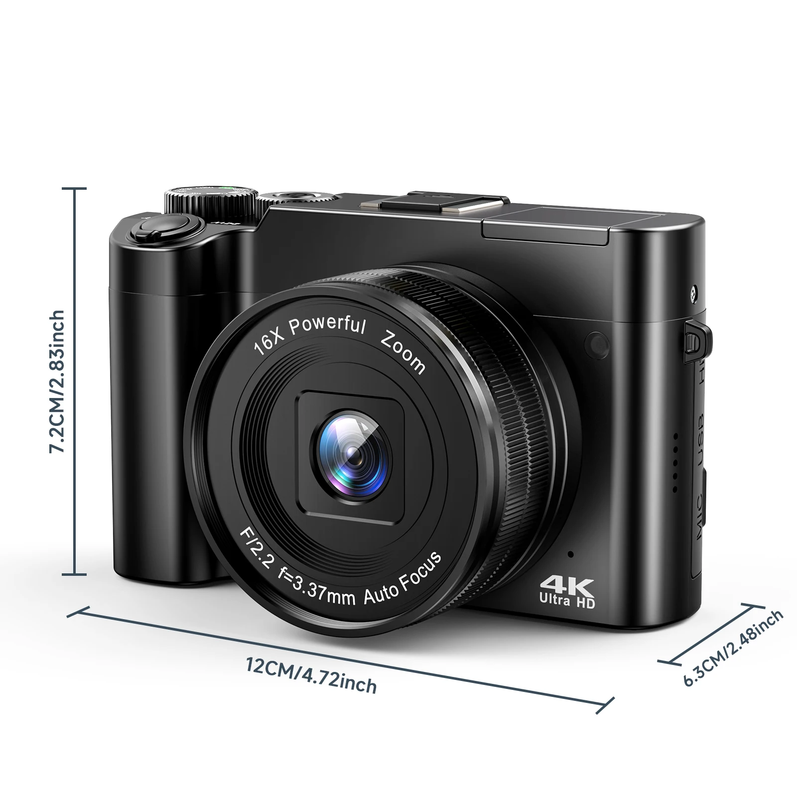 4K Digital Camera for Photography and Video Autofocus 48MP Vlogging Camera 3'' 180° Flip Screen with Flash for Christmas gift 4K Digital Camera for Photography and Video Autofocus 48MP Vlogging Camera 3'' 180° Flip Screen with Flash for Christmas gift
