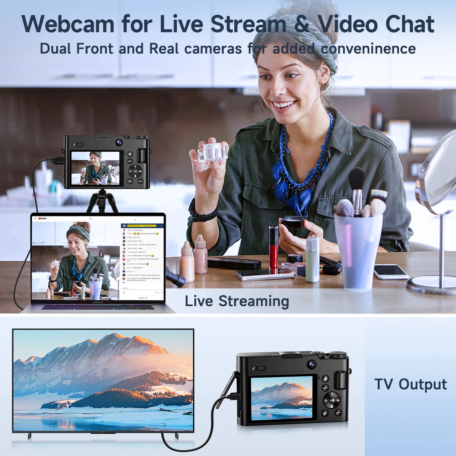 4K Digital Camera for Photography and Video Autofocus 48MP Vlogging Camera 3'' 180° Flip Screen with Flash for Christmas gift 4K Digital Camera for Photography and Video Autofocus 48MP Vlogging Camera 3'' 180° Flip Screen with Flash for Christmas gift
