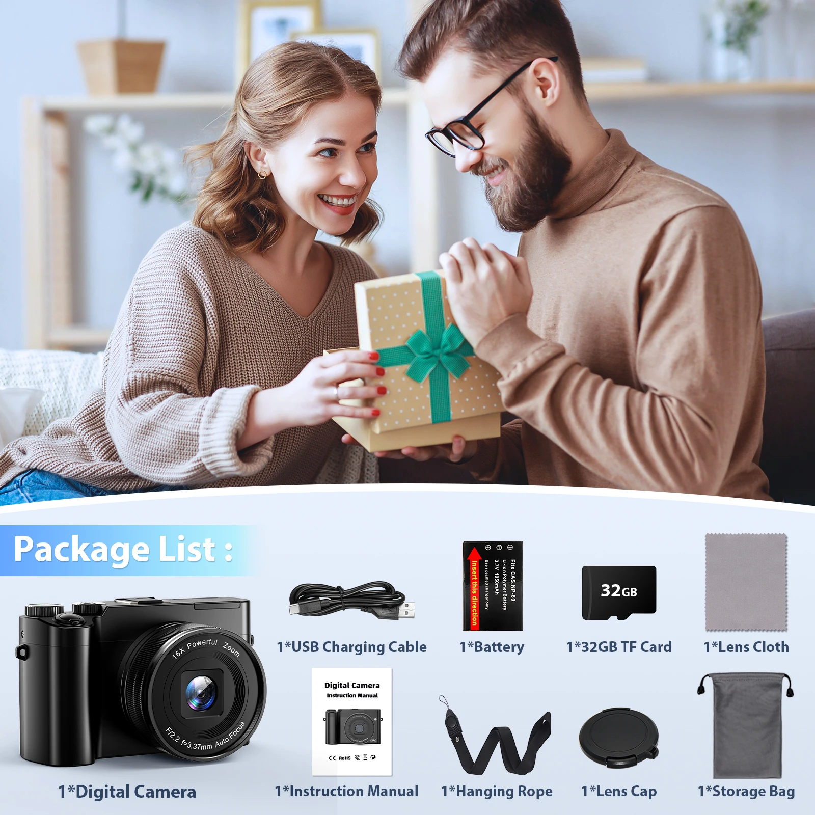 4K Digital Camera for Photography and Video Autofocus 48MP Vlogging Camera 3'' 180° Flip Screen with Flash for Christmas gift 4K Digital Camera for Photography and Video Autofocus 48MP Vlogging Camera 3'' 180° Flip Screen with Flash for Christmas gift