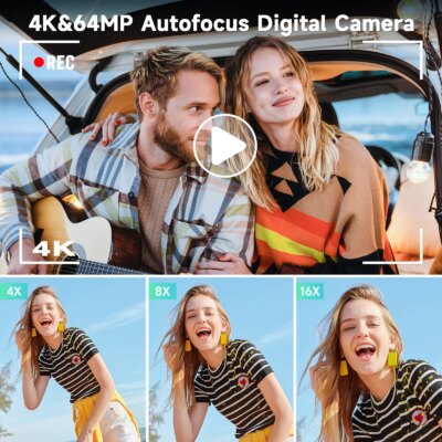 4K Digital Camera for Photography and Video Autofocus 48MP Vlogging Camera 3'' 180° Flip Screen with Flash for Christmas gift - Image 3