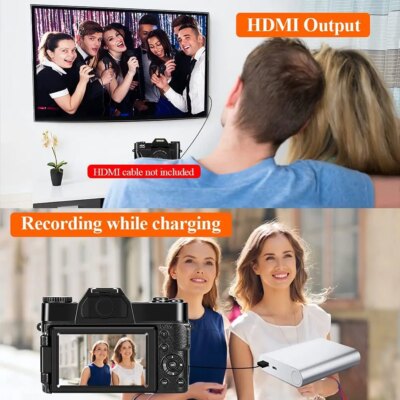 4K Digital Camera for Photography 48MP WiFi Autofocus Compact Video Camera 16X Digital Zoom Anti-Shake Vlog Camera 3"Flip Screen - Image 4