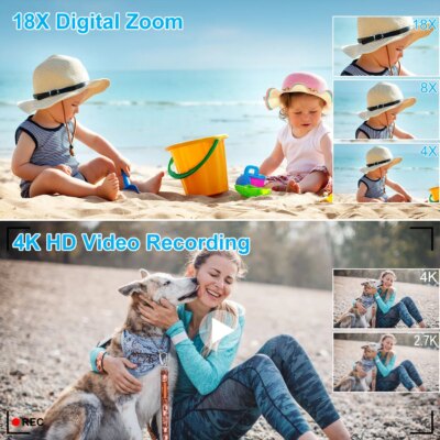 4K Digital Camera for Photography 48MP WiFi Autofocus Compact Video Camera 16X Digital Zoom Anti-Shake Vlog Camera 3"Flip Screen - Image 5