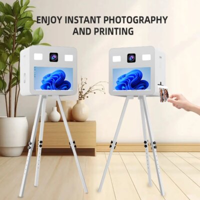 with Flight Case 21.5" Touch Screen Photo Booth Portable Tripod Selfie PhotoBooth Machine DSLR Booth for Wedding Rental Events - Image 2