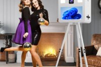 with Flight Case 21.5" Touch Screen Photo Booth Portable Tripod Selfie PhotoBooth Machine DSLR Booth for Wedding Rental Events