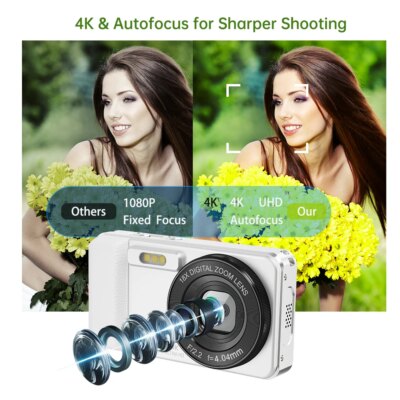 Vandlion A60 Digital Camera 2.8" TFT Screen 2000mAH Large Battery Capacity Off Screen Record Type-C OTG 4K UHD Autofocus Record - Image 4