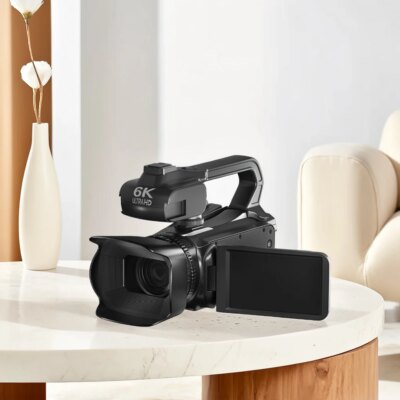 6K Digital Video Camera 64MP 4inch Touch Screen Vlogging Camera 18x Digital Zoom Camcorder for YouTube Live Streaming Vlogging