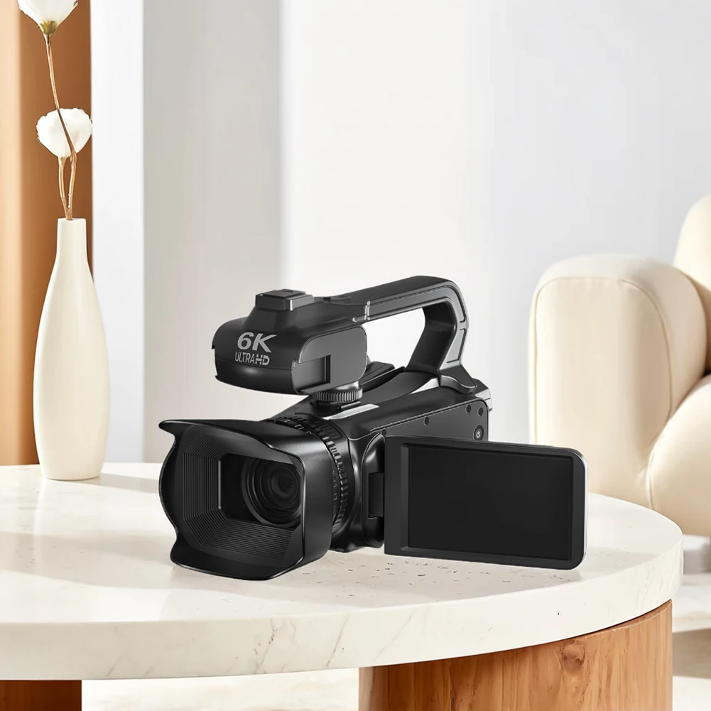 6K Digital Video Camera 64MP 4inch Touch Screen Vlogging Camera 18x Digital Zoom Camcorder for YouTube Live Streaming Vlogging