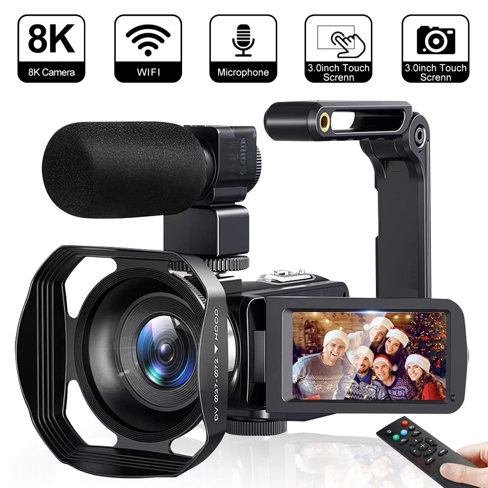 8K Video Camera 64MP Digital Video Camera 18X igital Zoom Camera Recorder 3 Inch LCD Touch Screen Portable Recording Camcorder 8K Video Camera 64MP Digital Video Camera 18X igital Zoom Camera Recorder 3 Inch LCD Touch Screen Portable Recording Camcorder