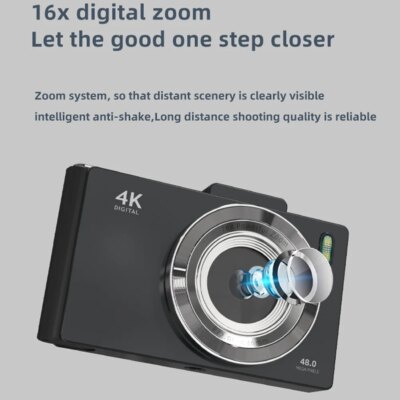 4K Digital Camera 48MP Portable CCD Camera 2.8 Inch IPS Screen Compact Small Camera with Flash Video Recorder for Teens Students - Image 5