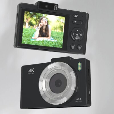 4K Digital Camera 48MP Portable CCD Camera 2.8 Inch IPS Screen Compact Small Camera with Flash Video Recorder for Teens Students - Image 3