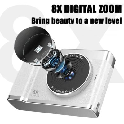 Xiaomi 6k Hd Digital Camera 6400W 2.4in Ips Display With Fill Light  8x Zoom Video Camera Student Ccd Portable Selfie Camera - Image 4