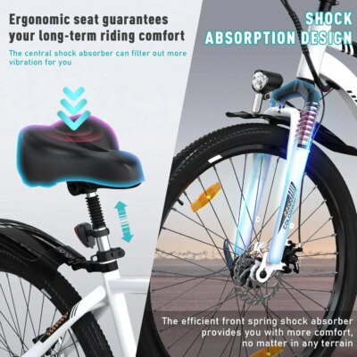 COLORWAY Electric Bike for Adults, 26 "Mountain Bike, Electric cycle Commute e-Bike with 36V 15Ah reovable Battery - Image 4