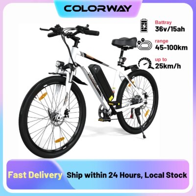 COLORWAY Electric Bike for Adults, 26 "Mountain Bike, Electric cycle Commute e-Bike with 36V 15Ah reovable Battery