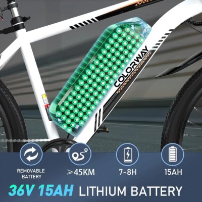 COLORWAY Electric Bike for Adults, 26 "Mountain Bike, Electric cycle Commute e-Bike with 36V 15Ah reovable Battery - Image 3