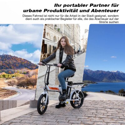 EVERCROSS TECH EK5 Electric Bike, 250W Adult E Bike, 20-45Km Foldable Electric Bike, 15/20/25 KM/H, 16'' Adult Electric Bike - Image 5