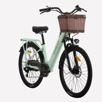 cysum Adult Electric Bicycle 26" Women's City Bike 48V 10.4Ah Removable Battery 25 Km/h Range 80 Km Urban Commuter E-Bike - Image 4