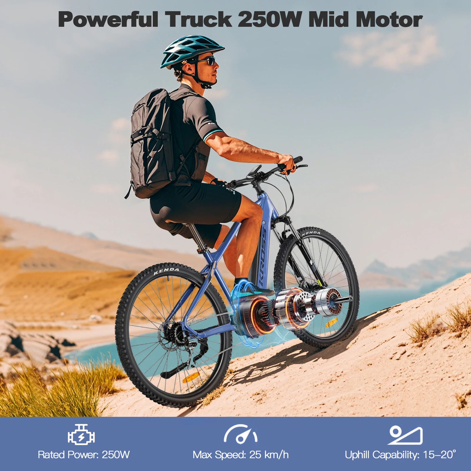 [ON SALE]Electric Mountian Bike 29inch 8Speeds E-bike 250W Mid Motor 43V12AH Removable Battery Adult Electric Bike Powerful MTB
