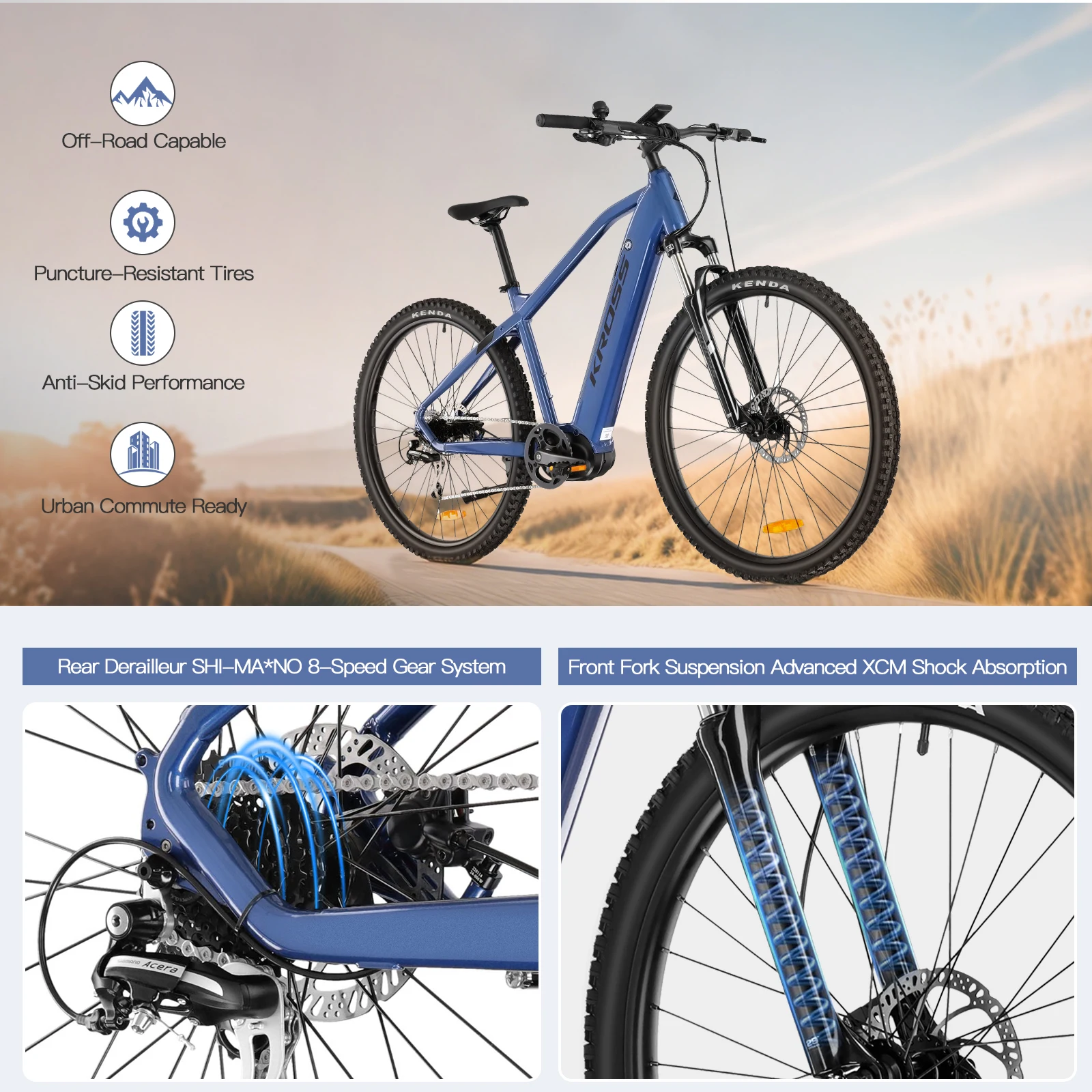 [ON SALE]Electric Mountian Bike 29inch 8Speeds E-bike 250W Mid Motor 43V12AH Removable Battery Adult Electric Bike Powerful MTB