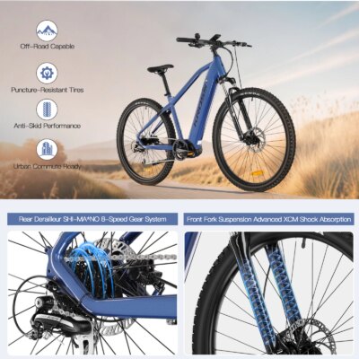 [ON SALE]Electric Mountian Bike 29inch 8Speeds E-bike 250W Mid Motor 43V12AH Removable Battery Adult Electric Bike Powerful MTB - Image 3
