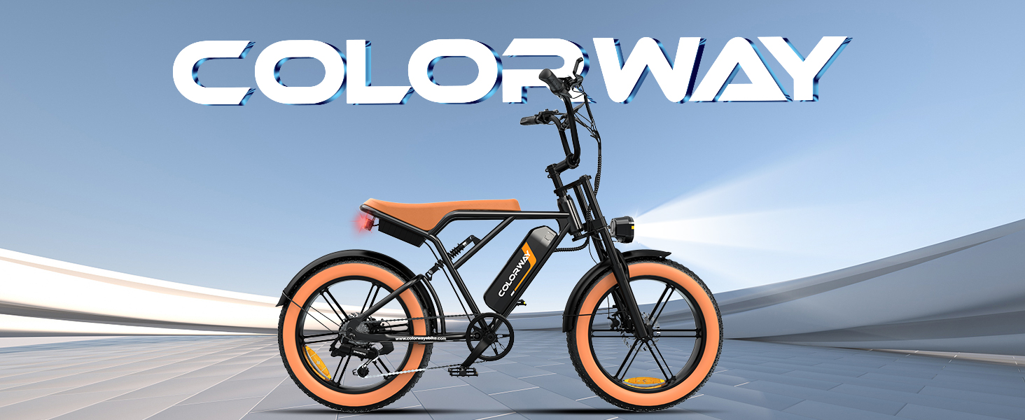 COLORWAY Electric Bikes,20'' Off-Road EBike with 4.0 Fat Tire,250W Motor and 48V 15Ah Battery, 7-Speed City Bike, Elecrtic Bicyc