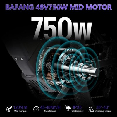 Varstrom Electric Bike 48V 750W 27.5In Cola Bear 2.0 Adult E-bike (Peak 1200W) Mid Motor Kits 960Wh Battery MTB Trekking Bicycle - Image 5