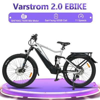 Varstrom Electric Bike 48V 750W 27.5In Cola Bear 2.0 Adult E-bike (Peak 1200W) Mid Motor Kits 960Wh Battery MTB Trekking Bicycle - Image 2