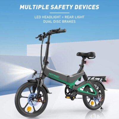 16 electric bike HITWAY W/36V Foldable Electric Pedal Assistance with 7.8ah Battery, Accelerator-Free, for teen - Image 5