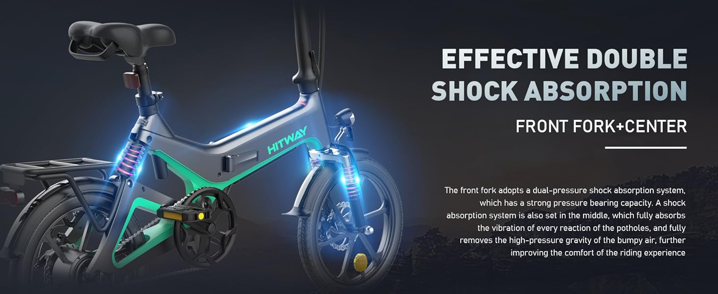 16 electric bike HITWAY W/36V Foldable Electric Pedal Assistance with 7.8ah Battery, Accelerator-Free, for teen
