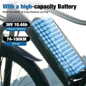 IScooter Electric Bike EB3 for Adult, E-bike Electric City Bike With 500W Motor, 36V 10.4AH Removable Lithium Battery - Image 4