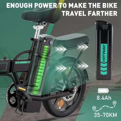 HITWAY Electric bike e-bike foldable city bike Lithium battery 36V/10.4Ah, electric mileage can reach 35-70k - Image 2