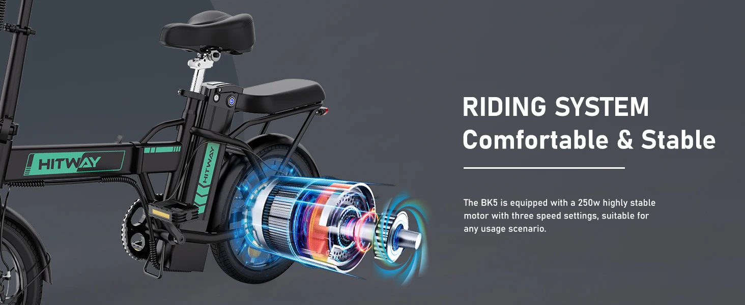 HITWAY Electric bike e-bike foldable city bike Lithium battery 36V/10.4Ah, electric mileage can reach 35-70k