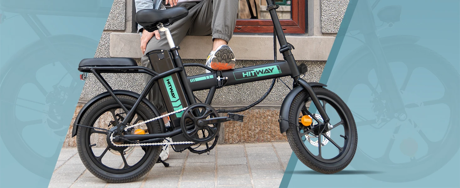 HITWAY Electric bike e-bike foldable city bike Lithium battery 36V/10.4Ah, electric mileage can reach 35-70k