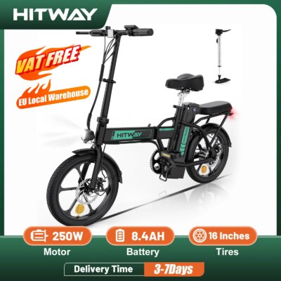 HITWAY Electric bike e-bike foldable city bike Lithium battery 36V/10.4Ah, electric mileage can reach 35-70k