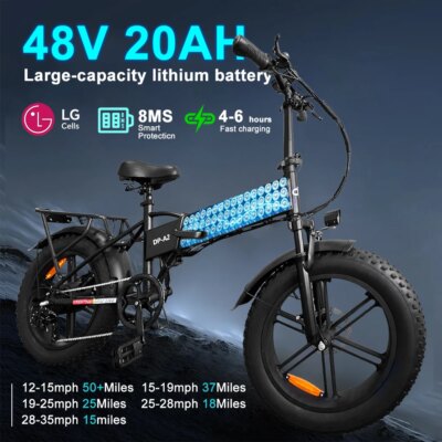 IDOTATA Ebike A2 Electric Bike 750W Motor 48V 20AH Lithium Battery Electric Bicycle Folding 20Inch Fire Tire Adult MTB E-bike - Image 6