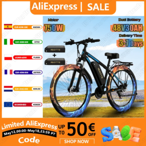 Ebike 750W Motor 48V30AH Dual Lithium Battery Electric Bike Aluminum Alloy Frame Adult 29-inch Tire All-terrain Electric Bicycle