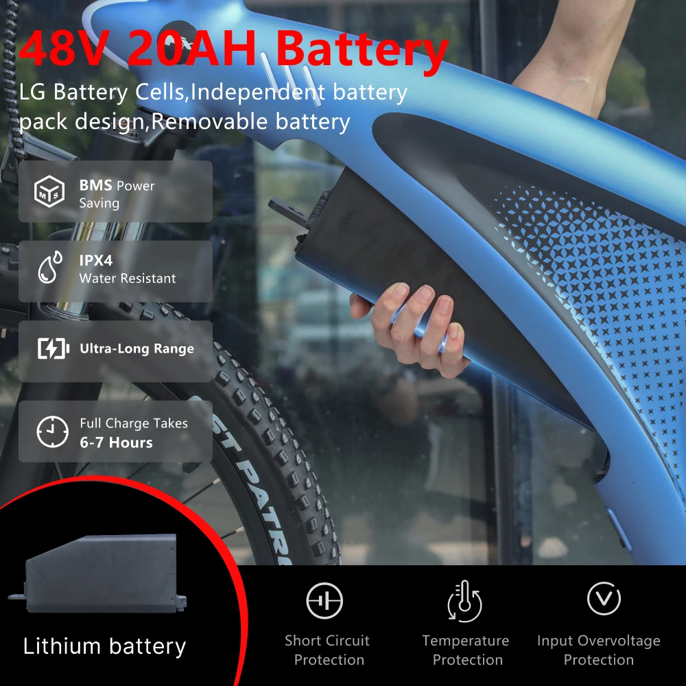 HX Q5 Ebikes 2000W Adults Electric Bike 57KM/H Electric Bicycle 27.5 Inch Removable battery Electric E Bikes Mountain Ebike