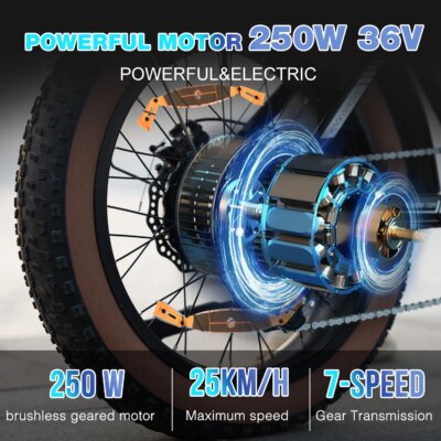 RCB 20'' E Bike, Electric Mountain Bike for Adults, Commuting Electric Bike with Removable 48V 15Ah Battery, Range 45-100KM - Image 4